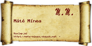 Máté Mínea névjegykártya